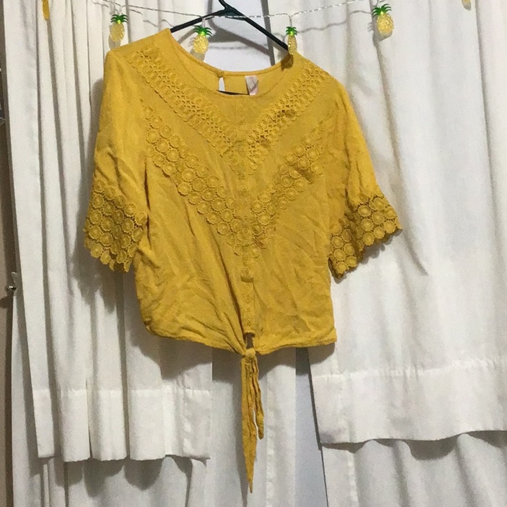 Yellow crop top